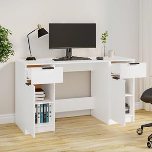 Vidaxl Schreibtisch Mit Beistellschrank Weiß Holzwerkstoff