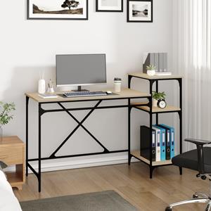 Vidaxl Schreibtisch Mit Regal Sonoma-eiche 135x50x90 Cm Holzwerkstoff