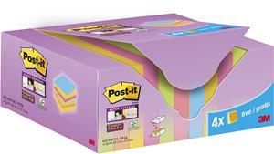 Post-it Super Sticky Notes Colour, 90 vel, ft 47,6 x 47,6 mm, 20 + 4 GRATIS