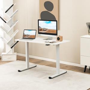 Costway Elektrisches Stehpult ergonomischer Computertisch verstellbarer PC-Tisch für das Heimbüro Weiß