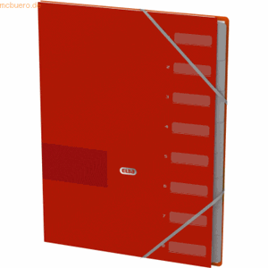 Elba 12 x  Ordnungsmappe Touch Office A4 Karton 400g/qm 8 Fächer rot