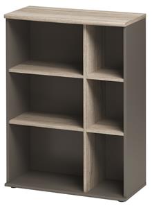 Gamillo Furniture Boekenkast Jazz 3 van 114 cm hoog in grijs eiken met grijs