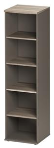 Gamillo Furniture Boekenkast Jazz 1 van 183 cm hoog in grijs eiken met grijs