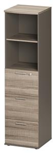 Gamillo Furniture Boekenkast Jazz 4 van 183 cm hoog in grijs eiken met grijs