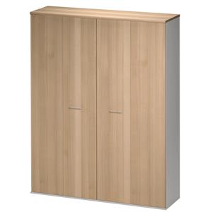 Gamillo Furniture Opbergkast Jazz 211 cm hoog in beuken met licht grijs