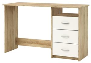 Young Furniture Bureau Aristote 123 cm breed in geborsteld eiken met wit