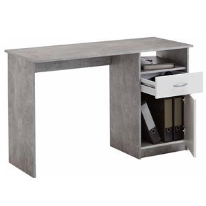 FD Furniture Bureau Jackson 123 cm breed - Grijs beton met wit