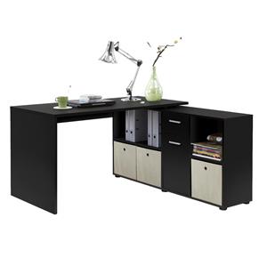 FD Furniture Hoekbureau Trex 136 cm breed zwart