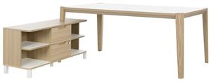 Gamillo Furniture Bureau tafel set Absolu 184 cm breed in wit met eiken