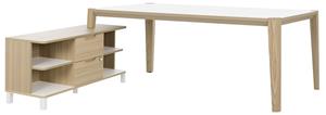 Gamillo Furniture Bureau tafel set Absolu 204 cm breed in wit met eiken
