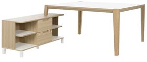 Gamillo Furniture Bureau tafel set Absolu 164 cm breed in wit met eiken