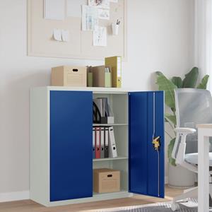 VidaXL Archiefkast 90x40x105 cm staal lichtgrijs en blauw