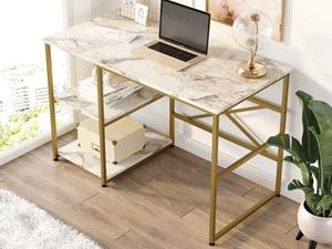 Mobistoxx Bureau VIXEO 120 cm wit/goud