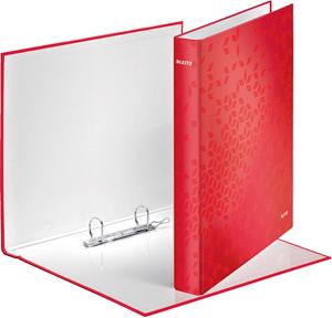 Leitz Ringbuch Wow A4 Pappe laminiert 2 Ringe 25mm rot
