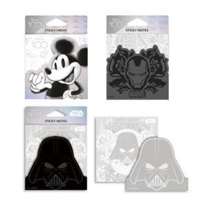 Disney 100 black collection - sticky notes, iron man, mickey & star wars, assorti