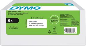 DYMO 2177564 Etiketten Rolle 25 x 54mm Weiß 3000 St. Permanent haftend Versand-Etiketten