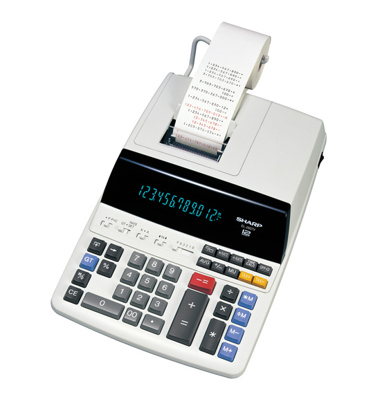 Sharp EL-2607V Bureaurekenmachine met printer Wit Aantal displayposities: 12 werkt op het lichtnet (b x h x d) 222 x 78 x 327 mm