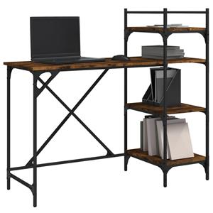 Bonnevie - Computertisch mit Regal Räuchereiche 120x47x109 cm vidaXL30721