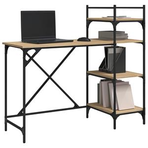 Bonnevie - Computertisch mit Regal Sonoma-Eiche 120x47x109 cm vidaXL29384