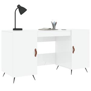 Bonnevie - Computertisch,Schreibtisch Hochglanz-Weiß 140x50x75 cm Holzwerkstoff vidaXL