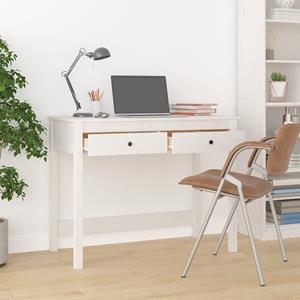 bonnevie Computertisch,Schreibtisch mit Schubladen Weiß 100x50x78 cm Massivholz Kiefer vidaXL