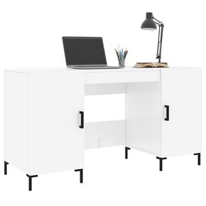 bonnevie Schreibtisch Hochglanz-Weiß 140x50x75 cm Holzwerkstoff Vidaxl Weiß