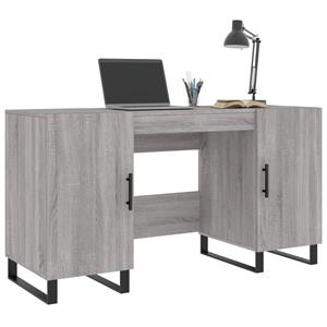 Bonnevie - Computertisch,Schreibtisch Grau Sonoma 140x50x75 cm Holzwerkstoff vidaXL