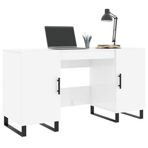 bonnevie Computertisch，Schreibtisch Hochglanz-Weiß 140x50x75 cm Holzwerkstoff vidaXL