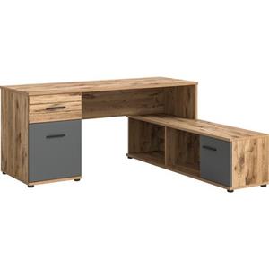 INOSIGN Hoekbureau Riga, Breite 170cm, in Nox Oak Nachbildung und Basalt grau