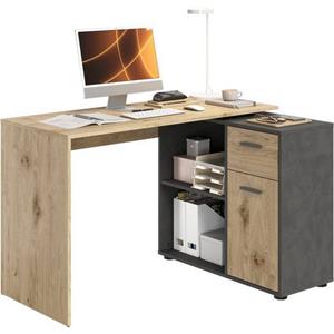 FMD Hoekbureau ALBRECHT Bureau/sideboard met opbergruimte, draaibaar, breedte 117/148 cm