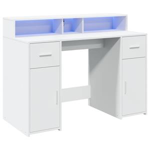 vidaXL Bureau met LED-verlichting 120x55x91 cm bewerkt hout wit