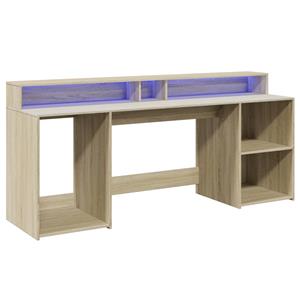 vidaXL Bureau met LED-verlichting 200x55x91 cm hout sonoma eikenkleur