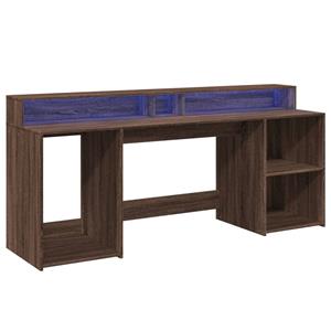 vidaXL Bureau met LED-verlichting 200x55x91 cm hout bruin eikenkleurig