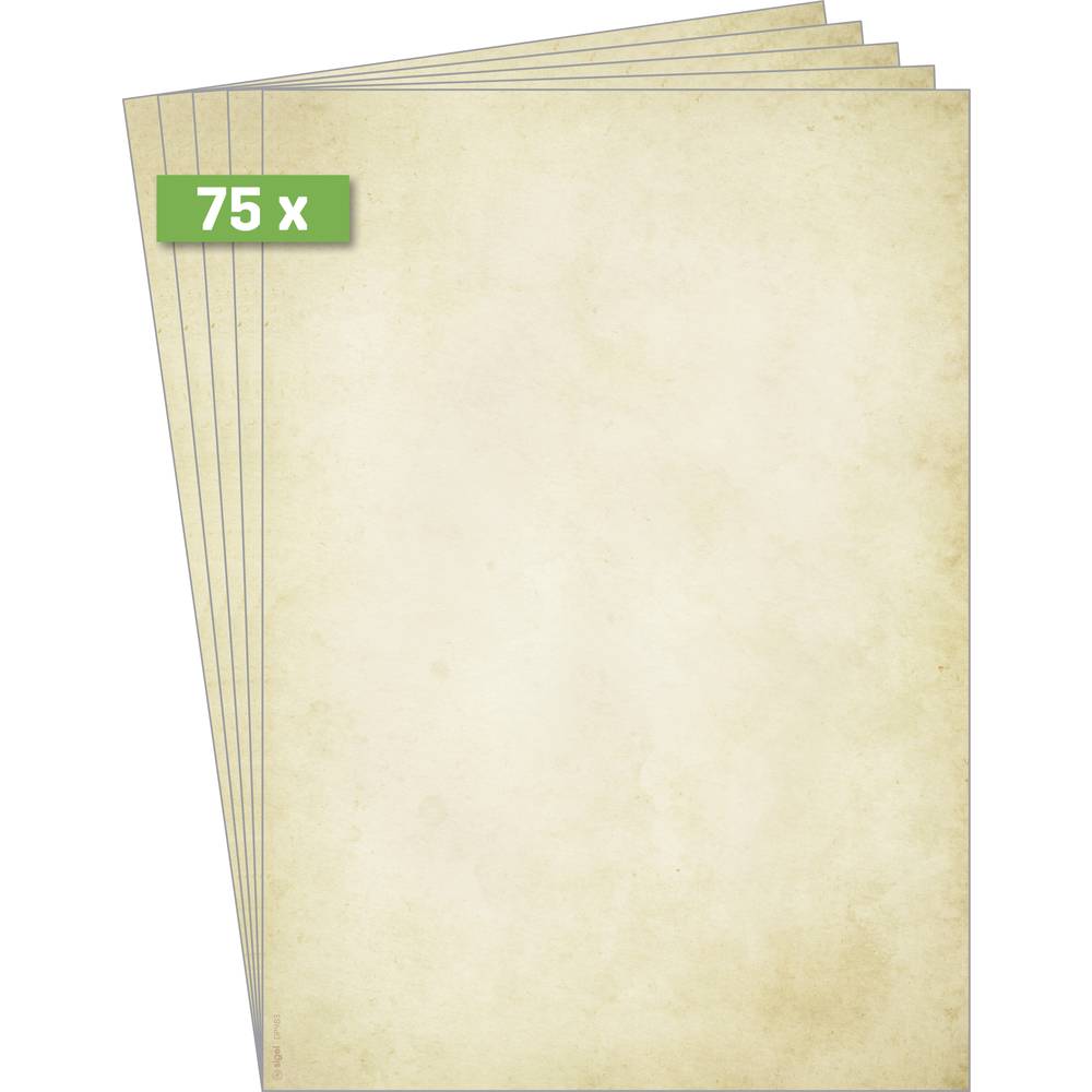 Sigel DP983 Vintage Motiefpapier Set DIN A4 90 g/m² Beige 75 vellen