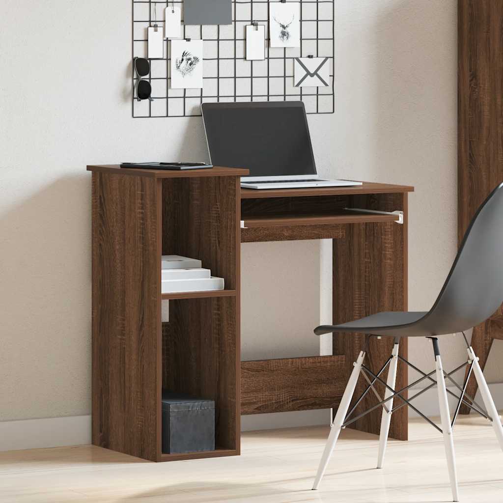 vidaXL Bureau met schappen 84x40x78 cm bewerkt hout bruineikenkleur