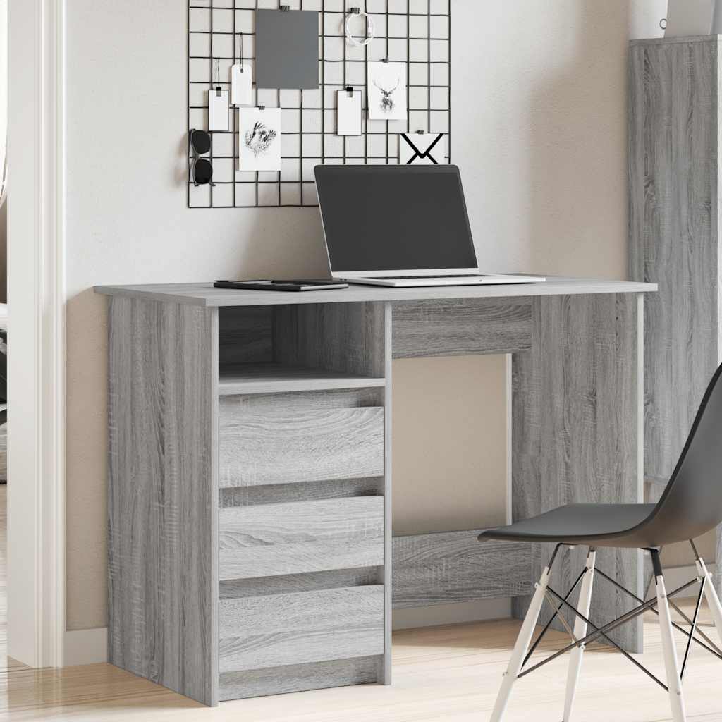 vidaXL Bureau 102x50x75 cm bewerkt hout grijs sonoma eikenkleurig