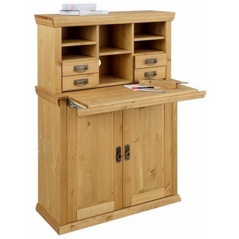 Home affaire Secretaire Konrad Bureau van massief hout, met veel opbergruimte, B89 x H122 cm