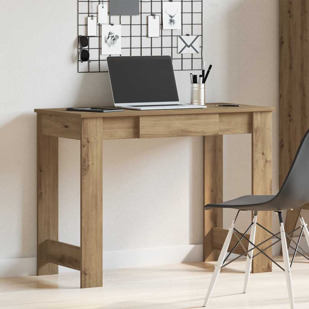 vidaXL Bureau 100x45x75 cm bewerkt hout artisanaal eikenkleur