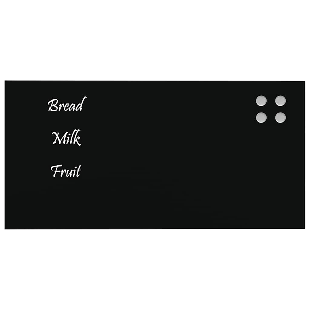 vidaXL Magneetbord voor aan de wand 60x30 cm gehard glas zwart