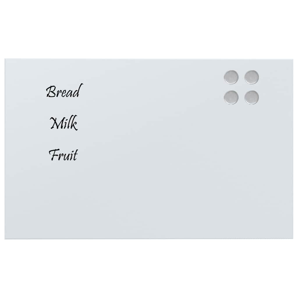 vidaXL Magneetbord voor aan de wand 80x50 cm gehard glas wit