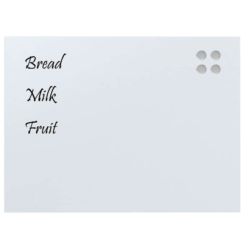 vidaXL Wandbord wandmontage 80x60 cm gehard glas wit