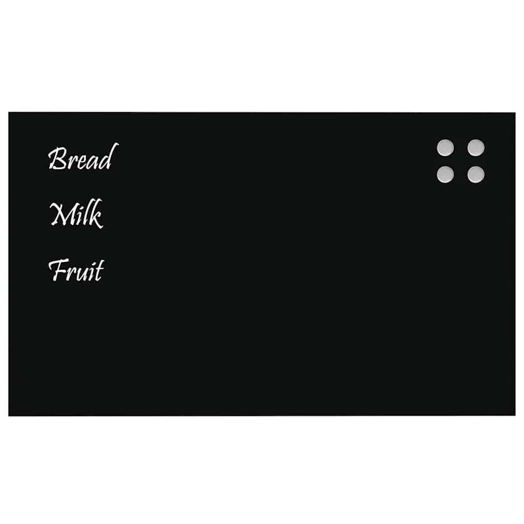 vidaXL Wandbord 100x60 cm gehard glas zwart