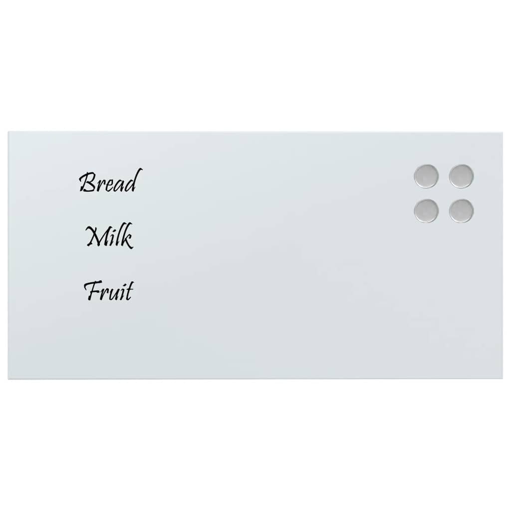 vidaXL Magneetbord voor aan de wand 80x40 cm gehard glas wit