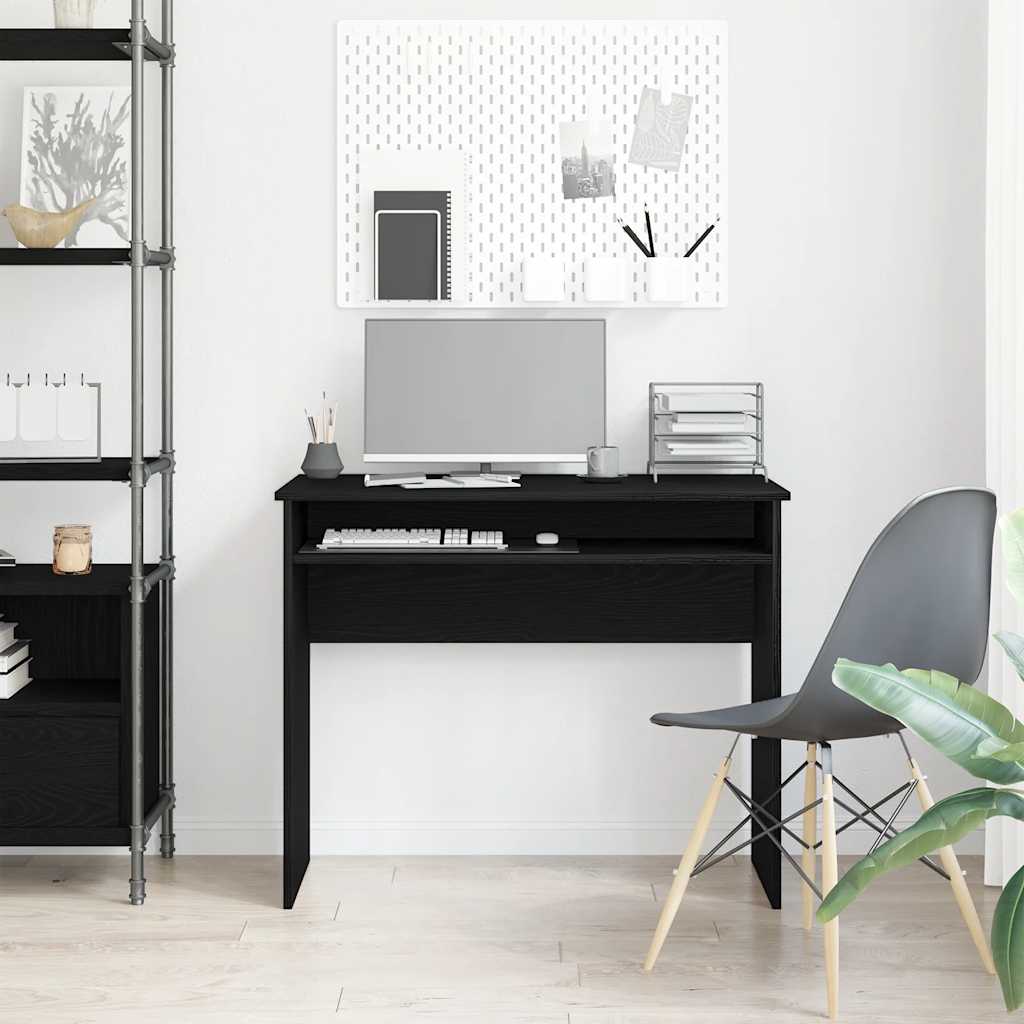 vidaXL Bureau 90x50x74 cm bewerkt hout zwart eikenkleur