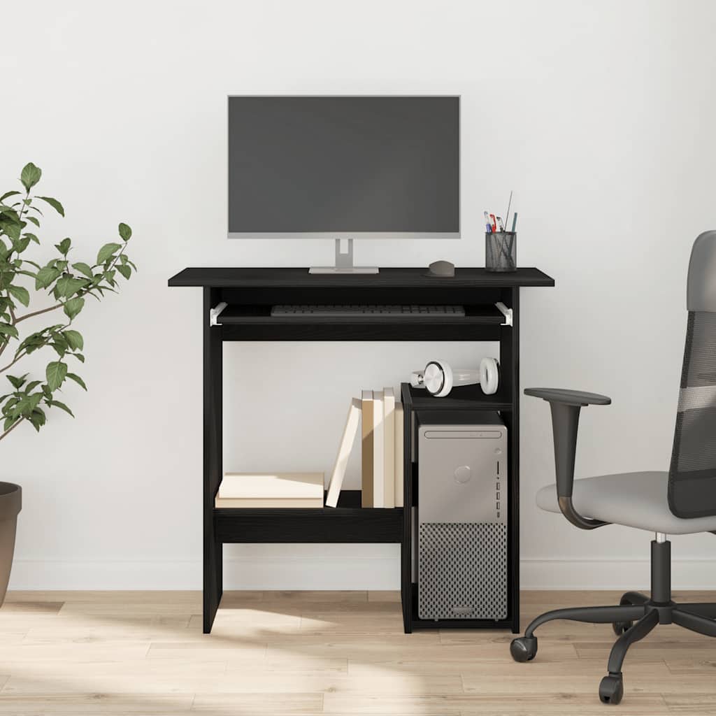 vidaXL Bureau 80x45x74 cm spaanplaat zwart eikenkleurig
