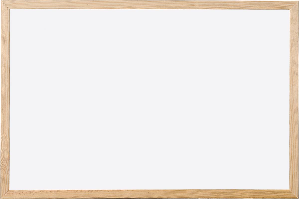 Q-CONNECT whiteboard, met houten frame, melamine, 90 x 120 cm