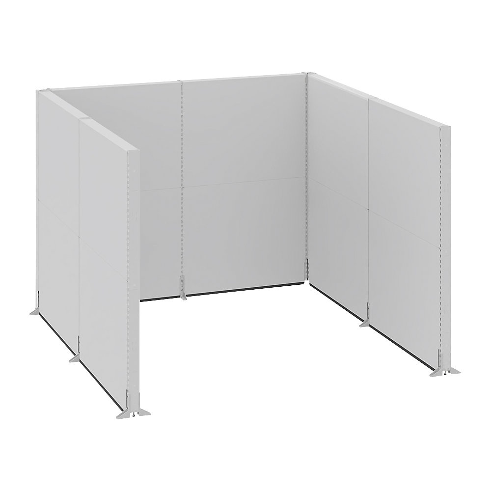 Akoestische scheidingswand, kantoor/industrie, complete module, l x b x h = 2730 x 2630 x 2000 mm