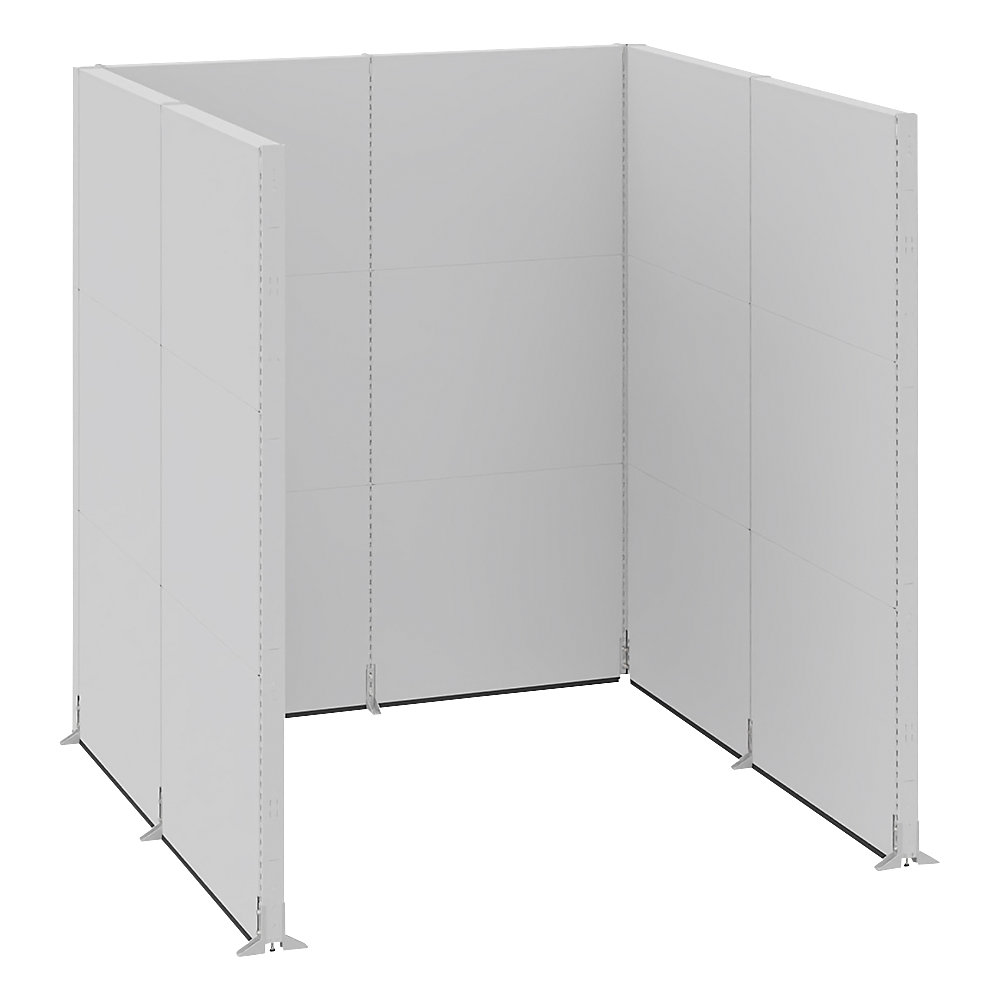 Akoestische scheidingswand, kantoor/industrie, complete module, l x b x h = 2730 x 2630 x 3000 mm
