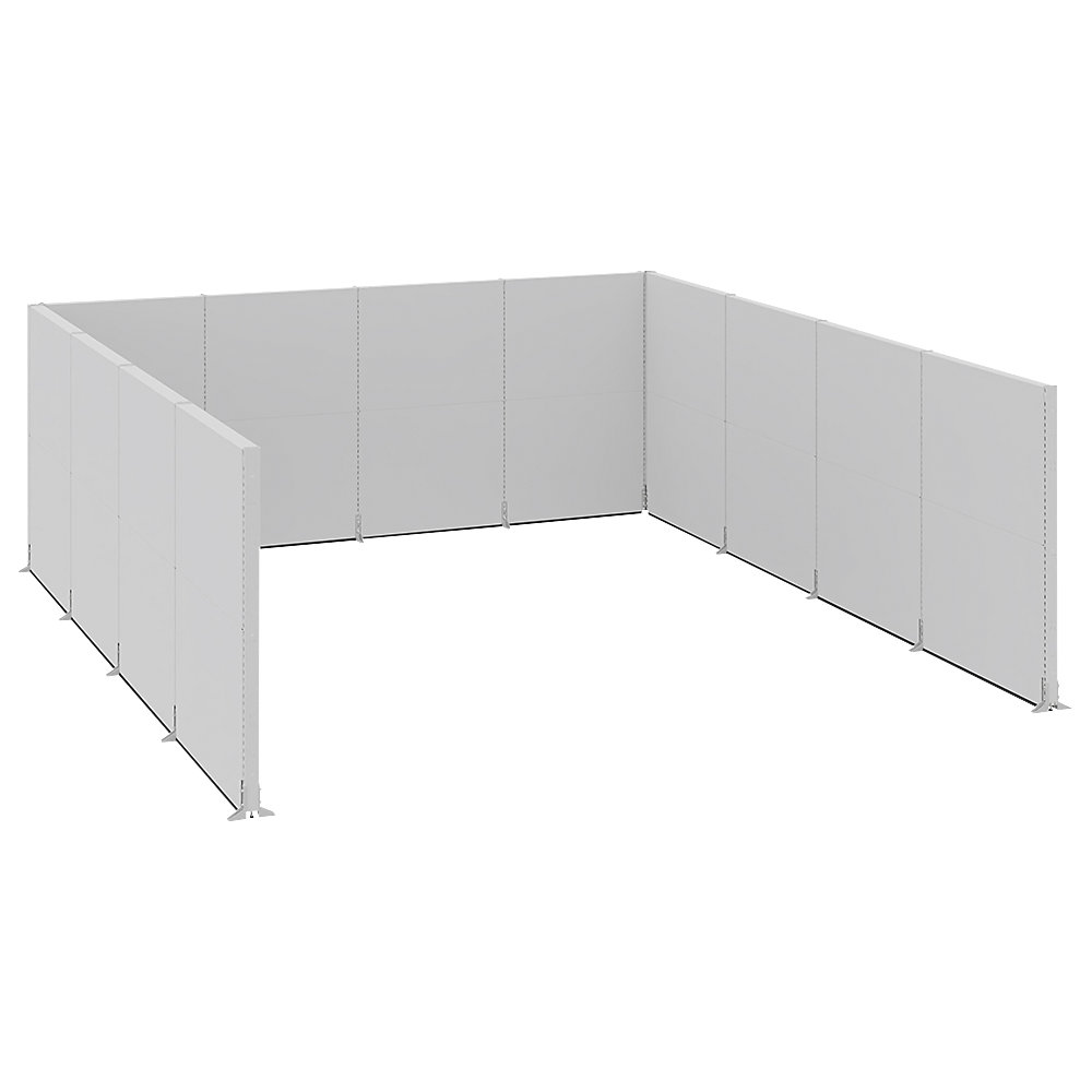 Akoestische scheidingswand, kantoor/industrie, complete module, l x b x h = 5230 x 5130 x 2000 mm