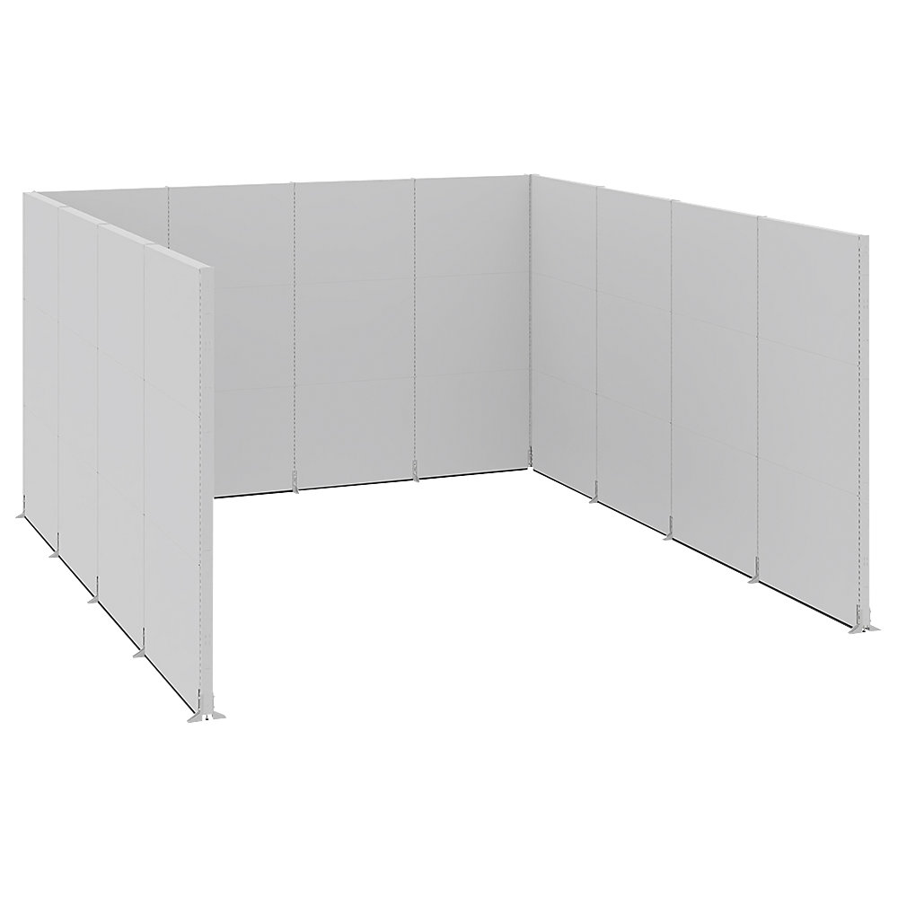 Akoestische scheidingswand, kantoor/industrie, complete module, l x b x h = 5230 x 5130 x 3000 mm